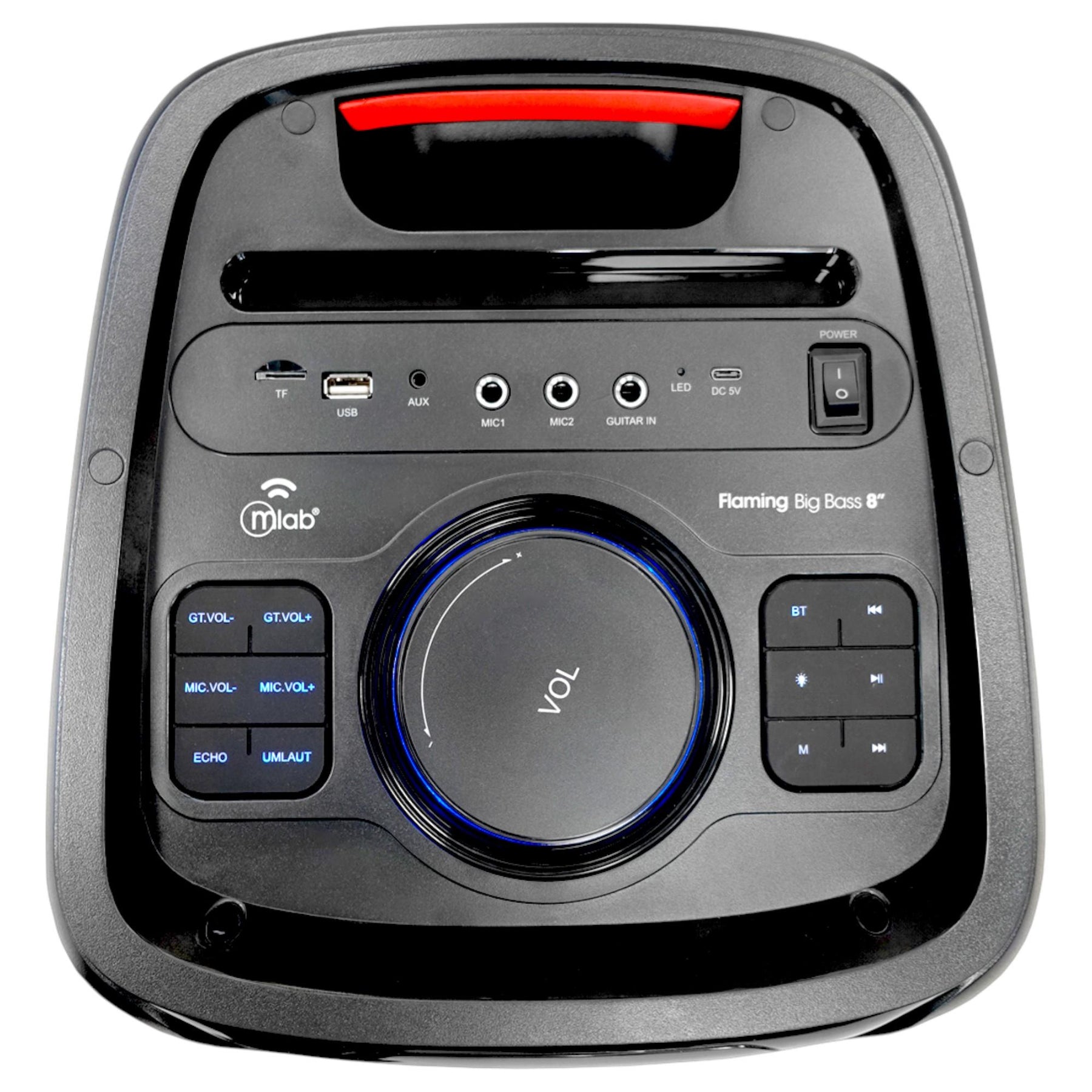 Parlante Karaoke 10" Mlab Flaming Power Bass MicWireless 75W