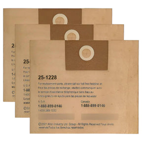 Pack de 3 Bolsas de Repuesto para Aspiradoras Stanley 1228N