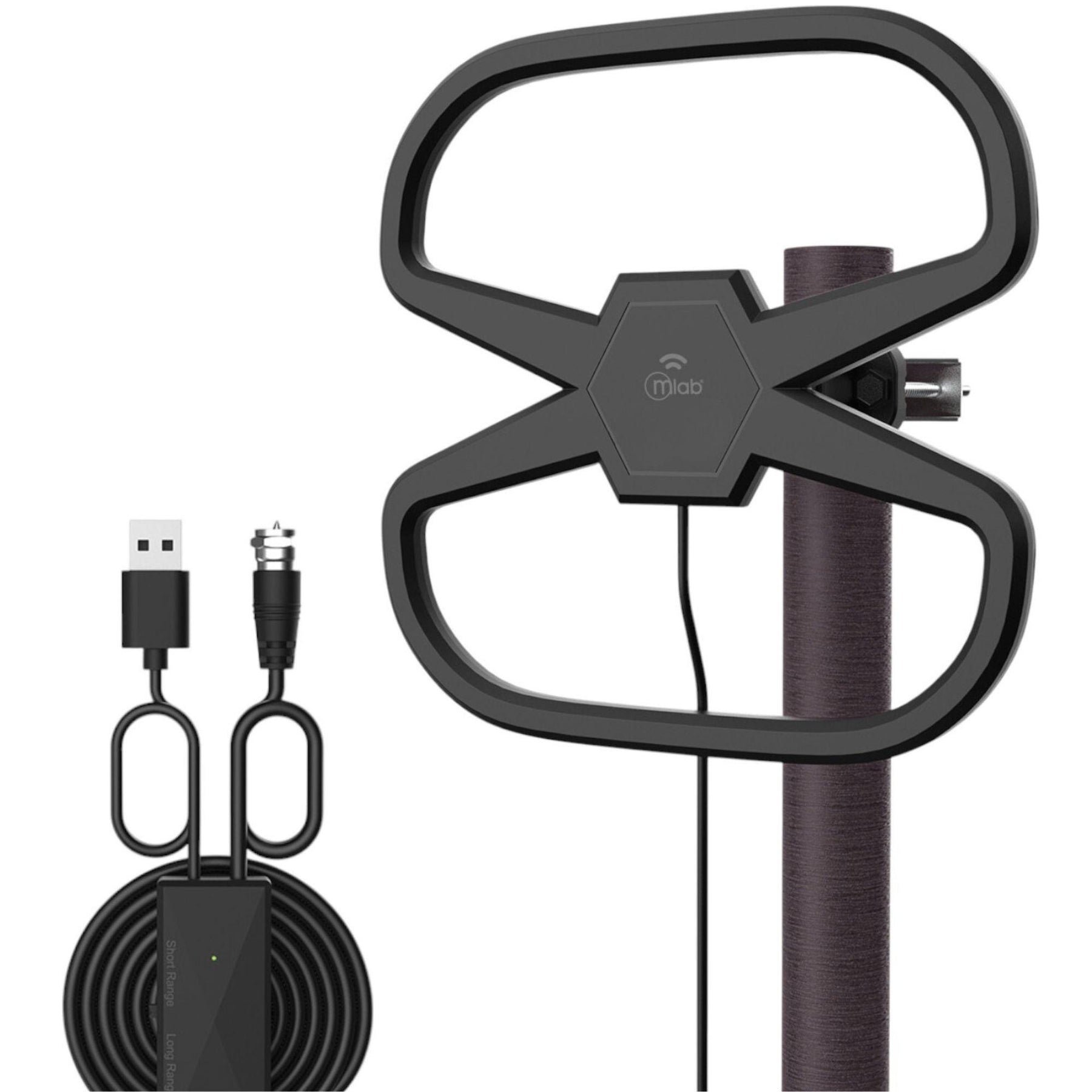 Antena de TV Digital HDTV Amplificada 32DBI / 10MT / Ext-Int