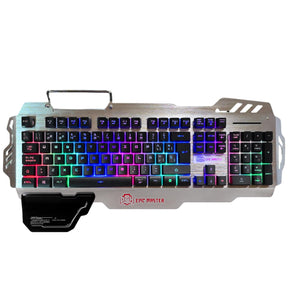 Teclado Gamer Profesional DGX Epic Master RGB + Apoya Muñeca