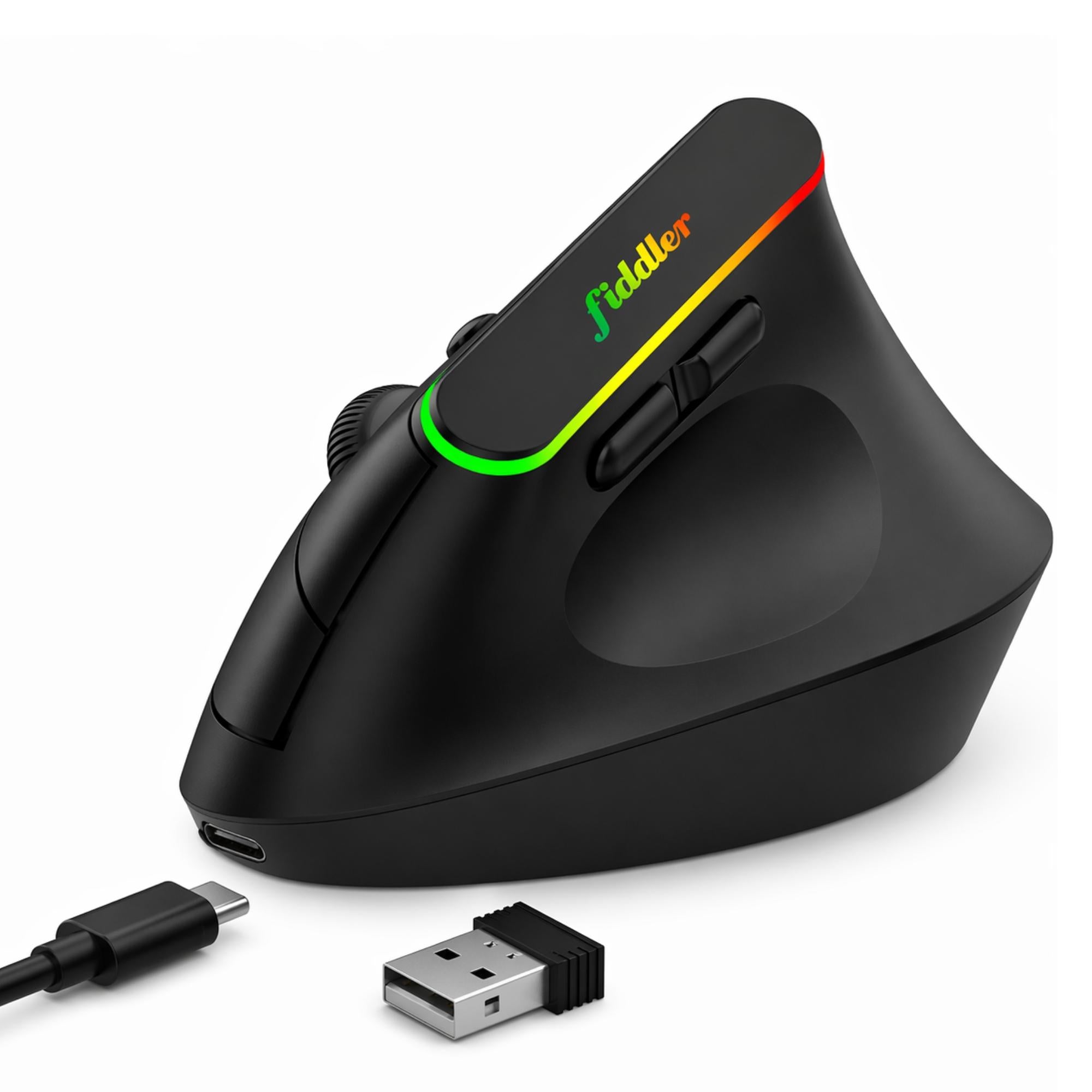 Mouse Vertical Ergonómico Dual Wireless Bluetooth Recargable