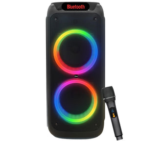 Parlante Karaoke Flaming BIG BASS Dual 8" MicWireless 60WRMS 09566