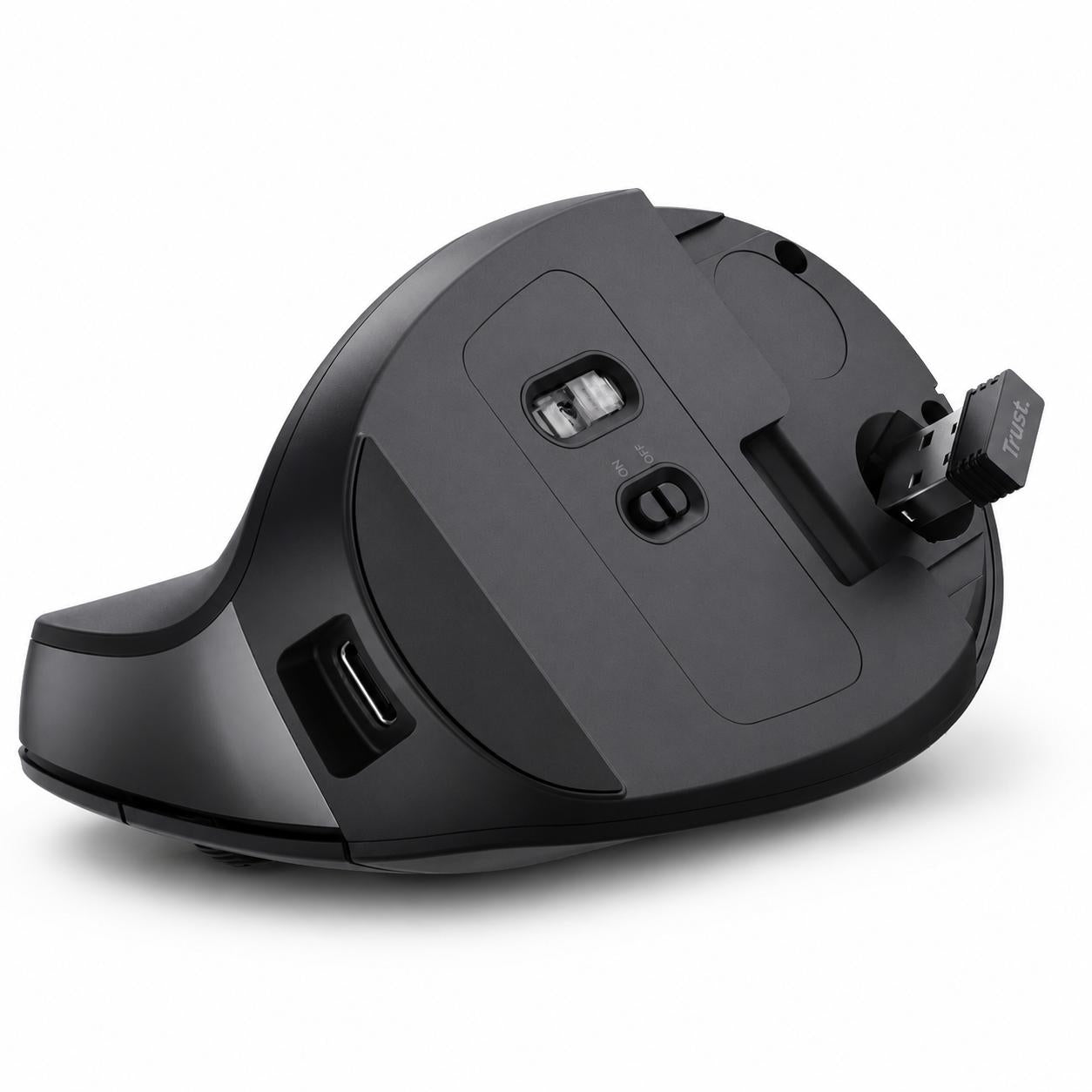 Mouse Vertical Inalámbrico Trust Bayo II Recargable Ergonomico