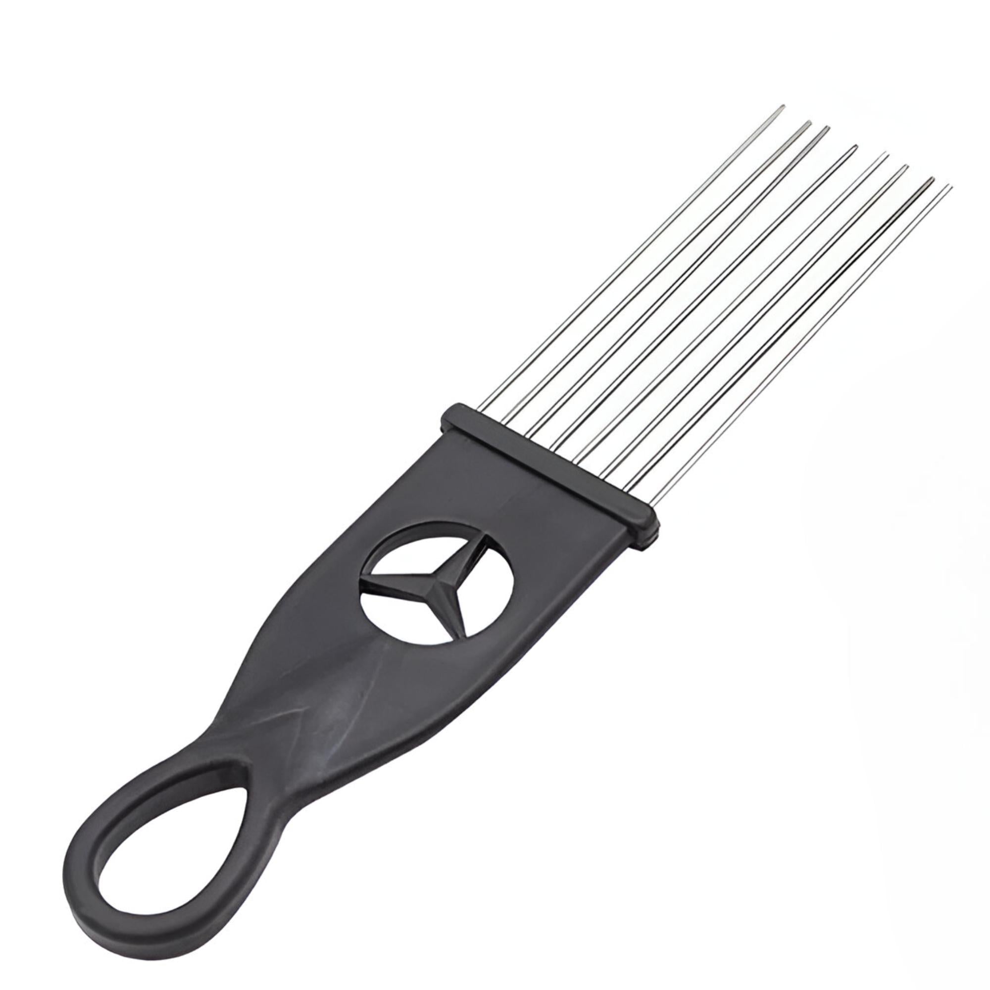 Guiro Musical Ultra Compacto Inoxidable 25x7cm con Cepillo