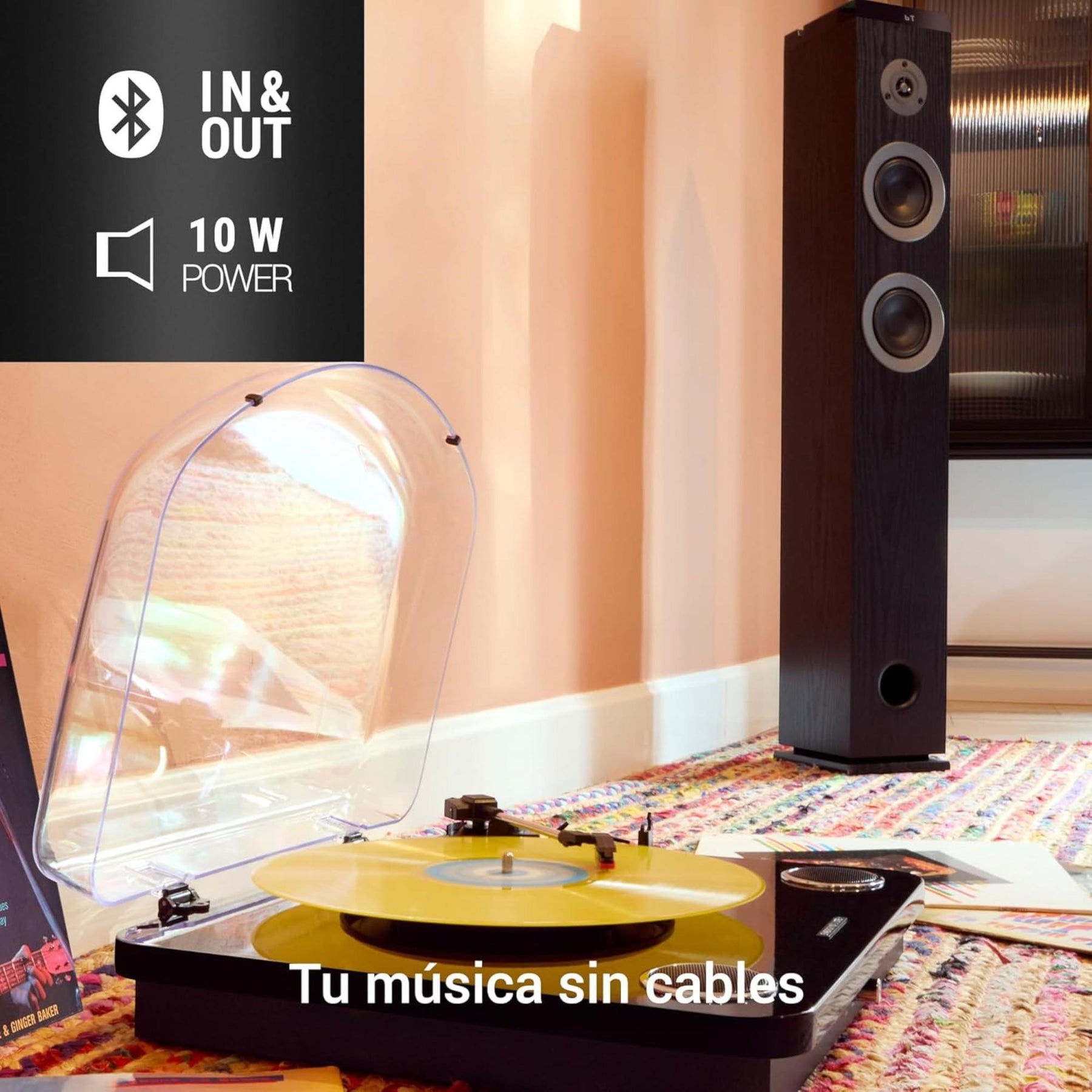 Toca Discos de Vinilo Energy Sistem BlackSpin Bluetooth 10W