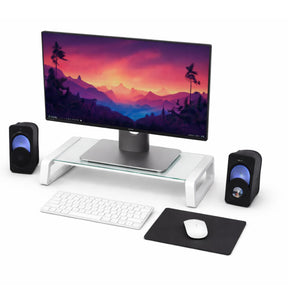 Soporte de Monitor Trust Monta Premium Tempered GLASS White