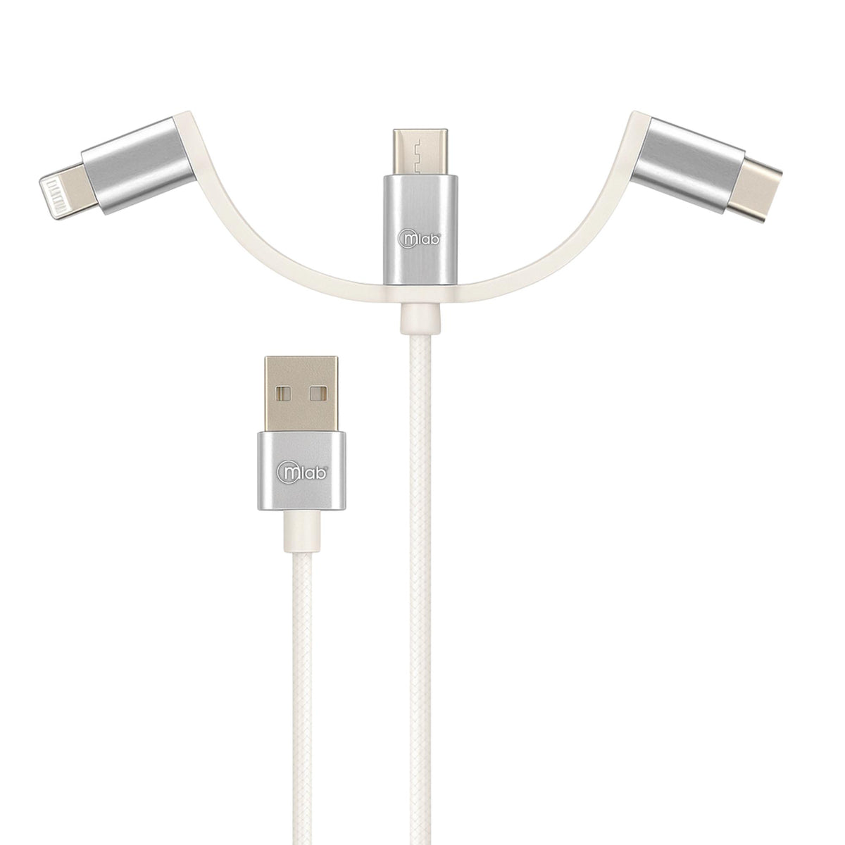 Cable 3en1 MFI Certificado para Iphone & Android Multipuerto