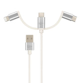 Cable 3en1 MFI Certificado para Iphone & Android Multipuerto