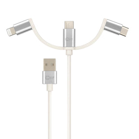 Cable 3en1 MFI Certificado para Iphone & Android Multipuerto
