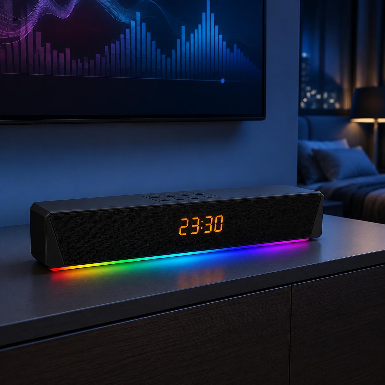 Barra de Sonido Inalámbrica Bluetooth RGB Recargable