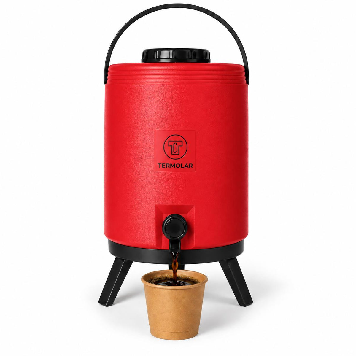 Maxi Termo Termolar 12 Litros Rojo con Llave y Asa
