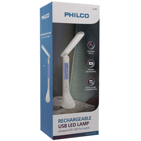 Lampara de Escritorio LED Recargable Touch con Reloj DL368