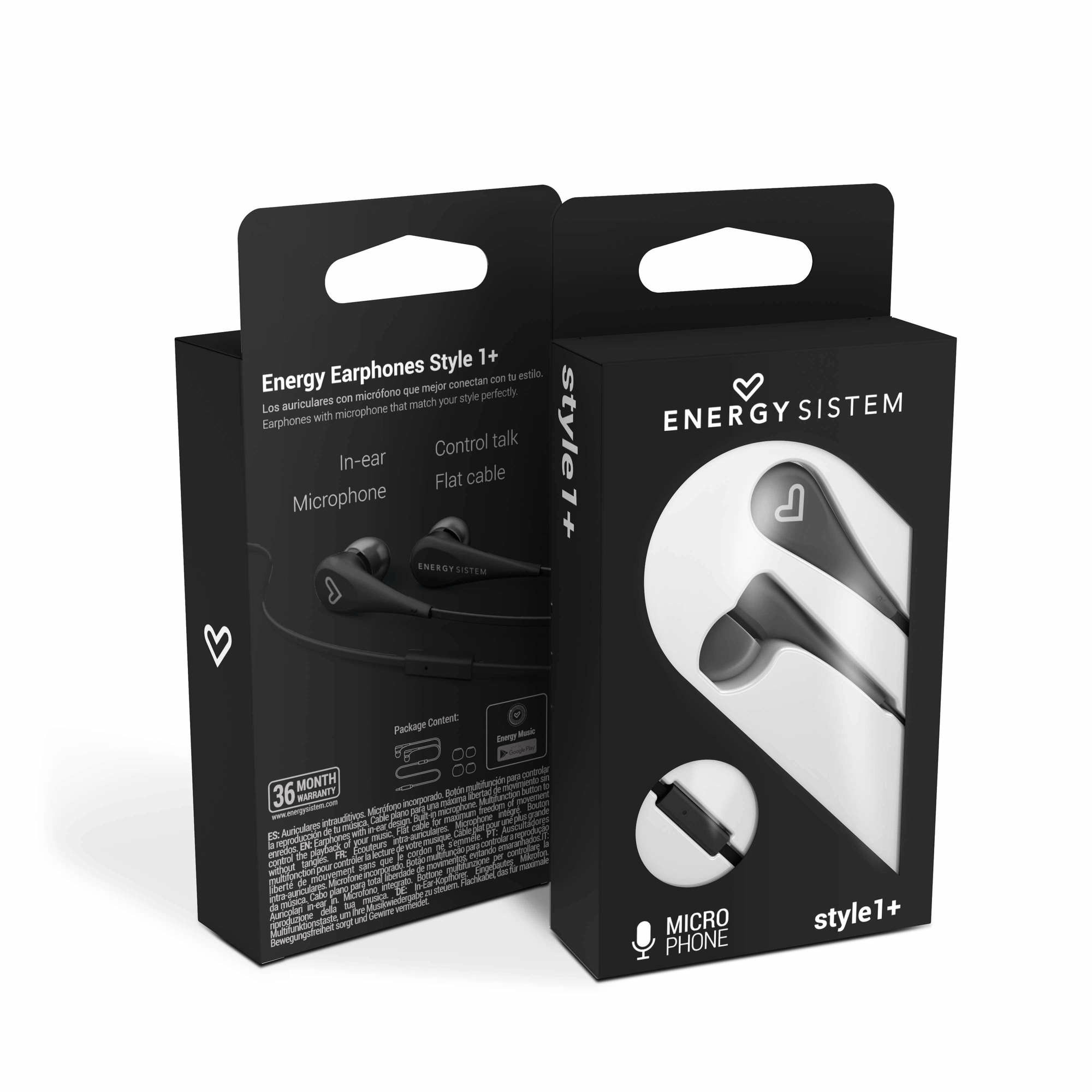 Audifonos Energy Sistem Earphones Style 1+ Black con Mic