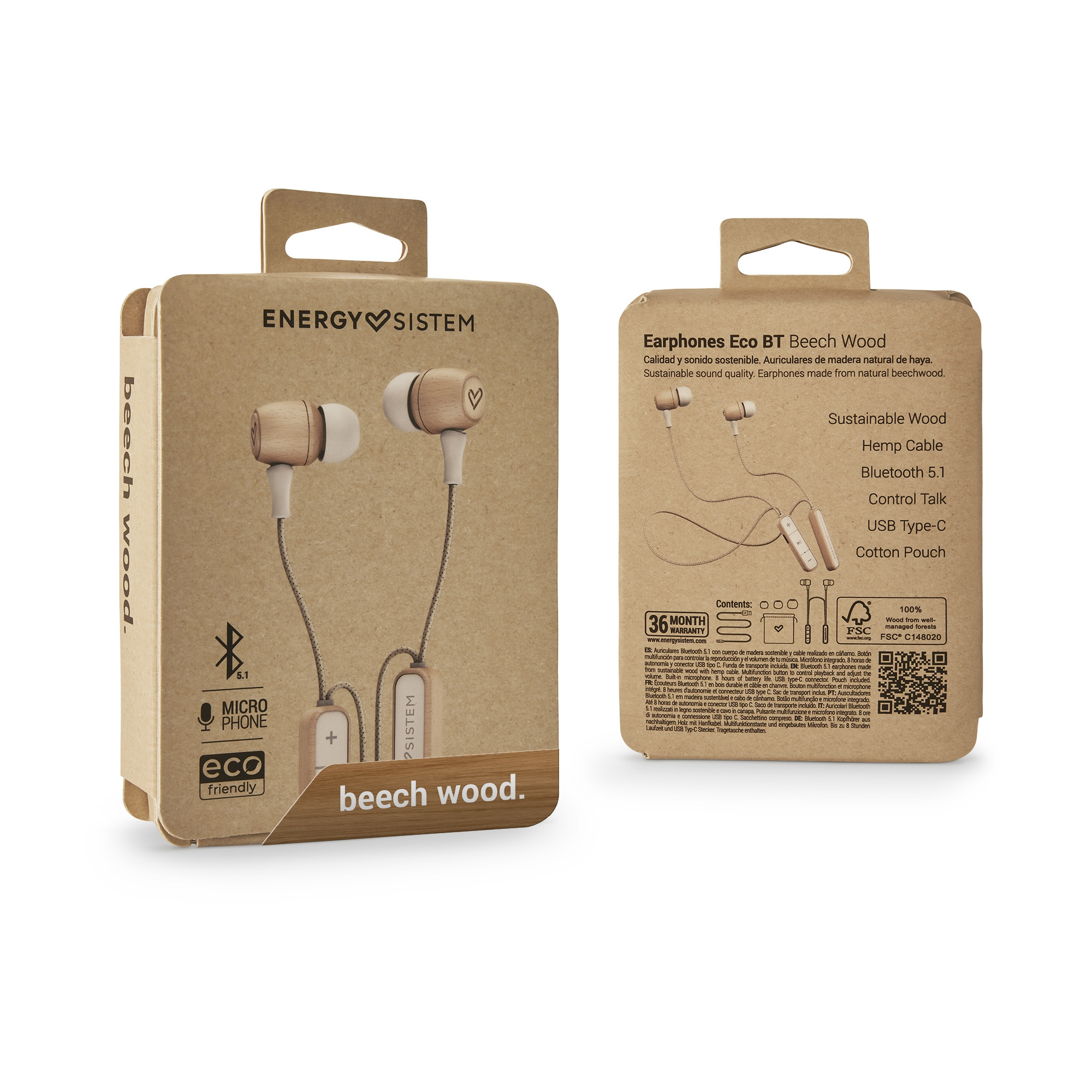 Audífonos de Madera Energy Sistem Bluetooth ECO Friendly