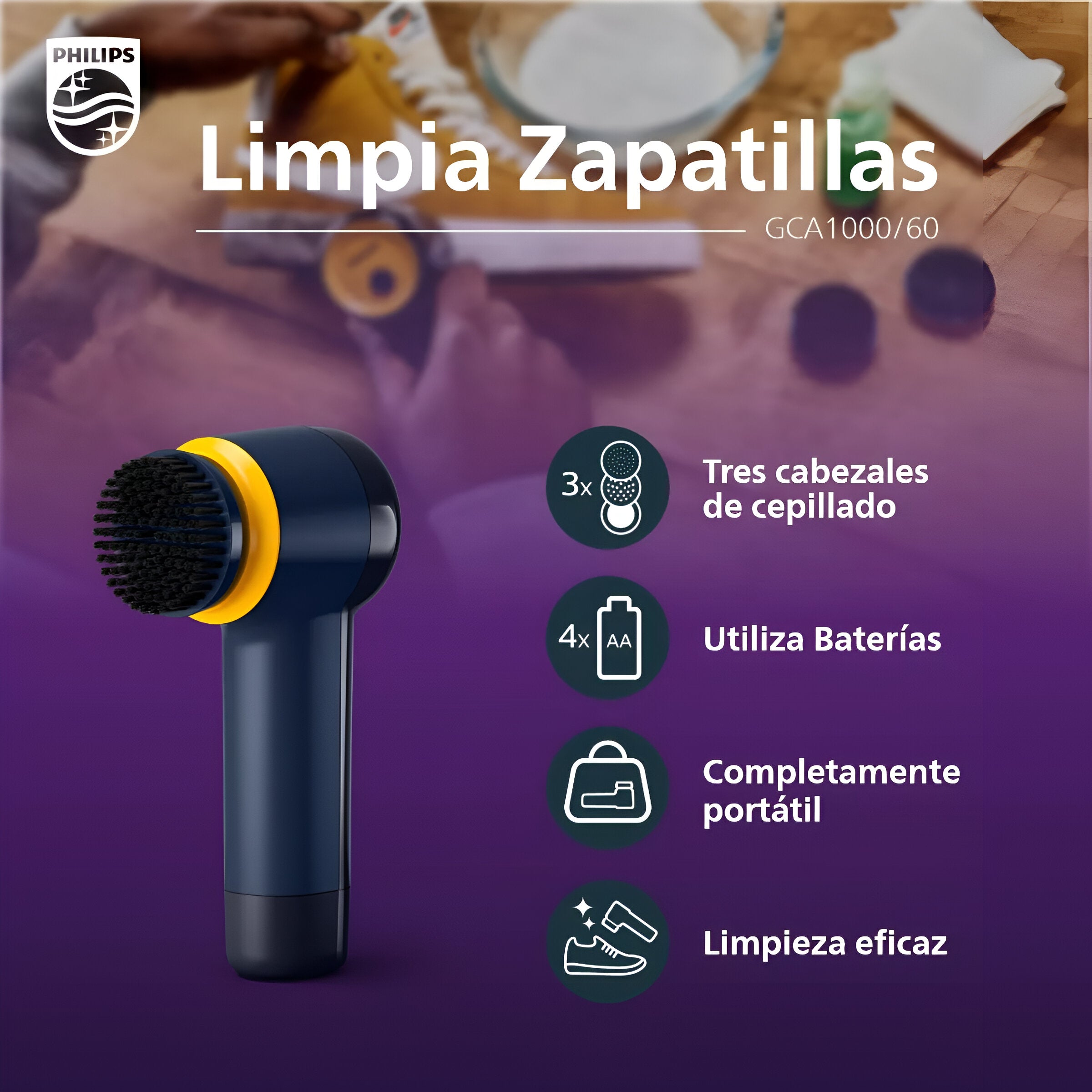 Limpiador de Zapatillas Philips GCA1000 a Pilas