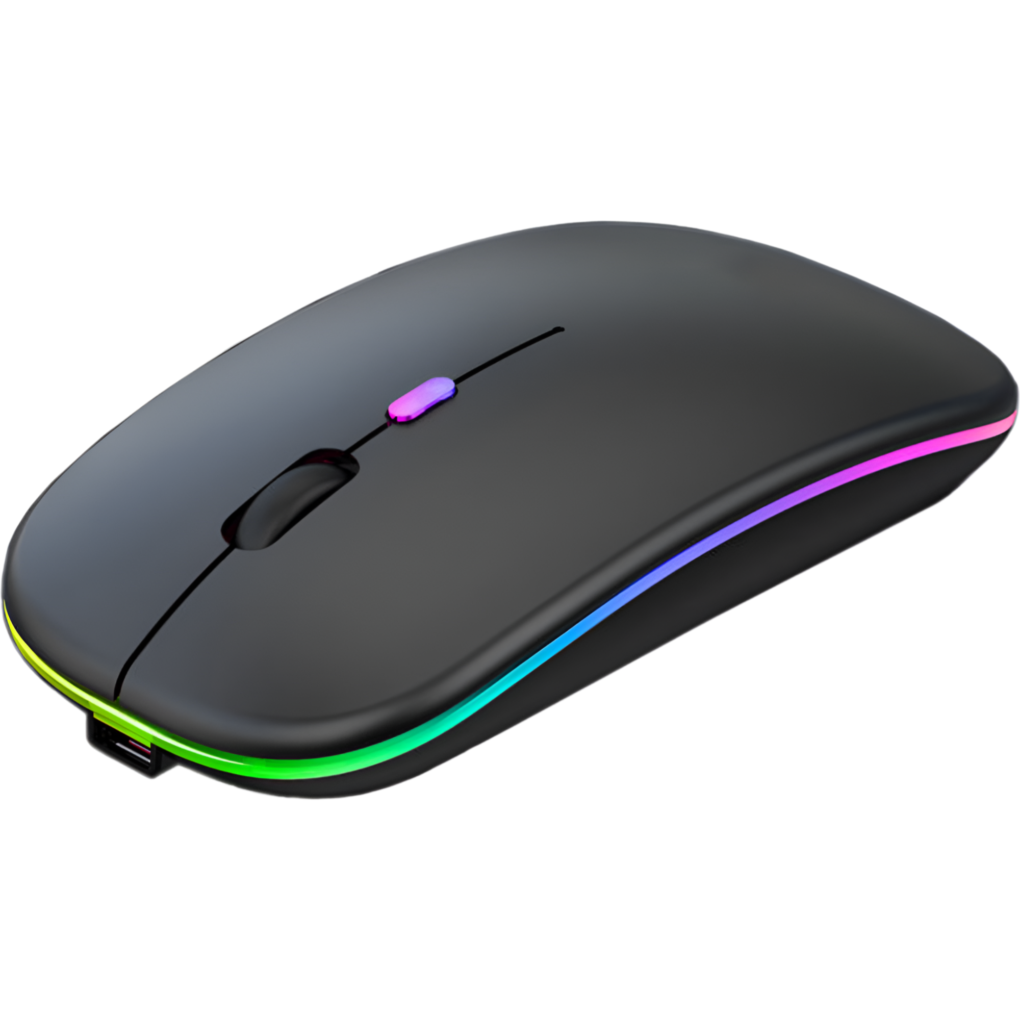 Mouse Inalámbrico Dual Bluetooth + USB 2G Recargable RGB BK