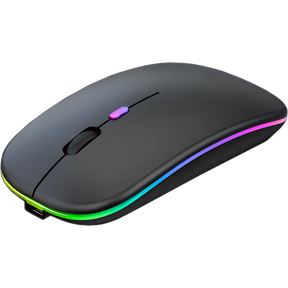 Mouse Inalámbrico Dual Bluetooth + USB 2G Recargable RGB BK