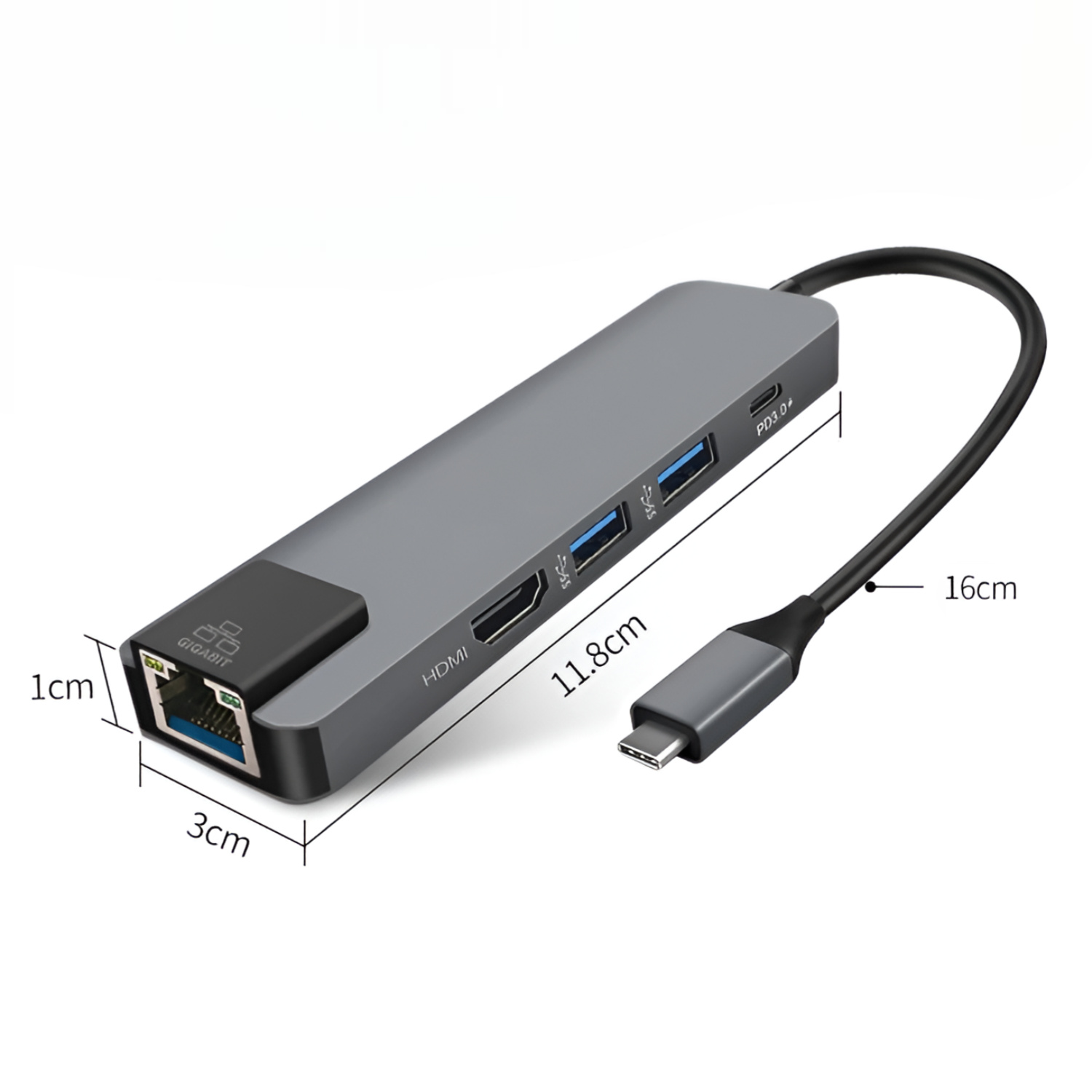 Docking Station Type-C 100W + HDMI 4K+ Ethernet+ Hub USB 3.0