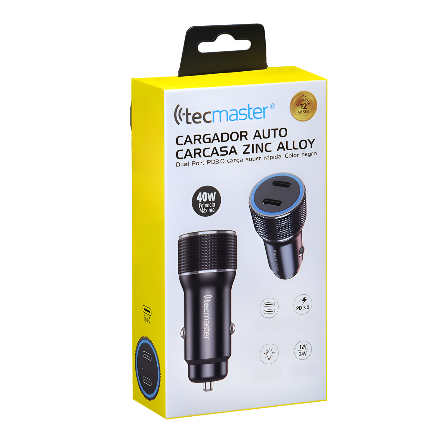 Cargador USB-C para Auto Dual Port Power Delivery 40W TM-200542