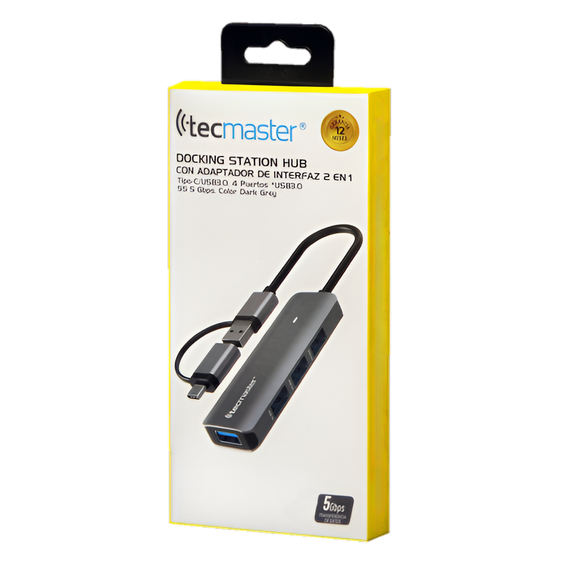 Hub USB 3.0 + Adaptador Type-C 5 Gbps Tecmaster TM-100543