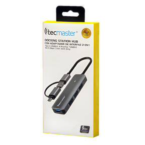 Hub USB 3.0 + Adaptador Type-C 5 Gbps Tecmaster TM-100543
