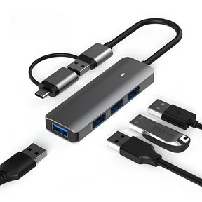 Hub USB 3.0 + Adaptador Type-C 5 Gbps Tecmaster TM-100543