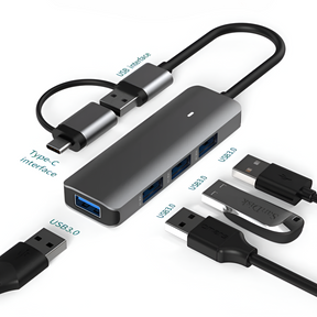 Hub USB 3.0 + Adaptador Type-C 5 Gbps Tecmaster TM-100543