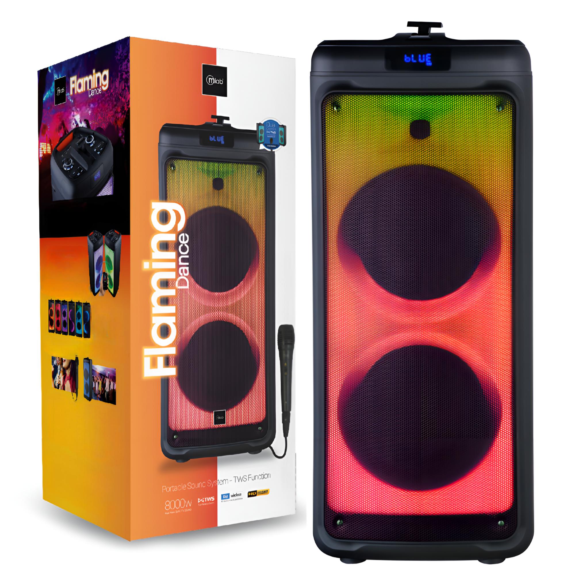 Parlante Portátil Karaoke RGB + MIC MicroLab 9105 8000W PMPO