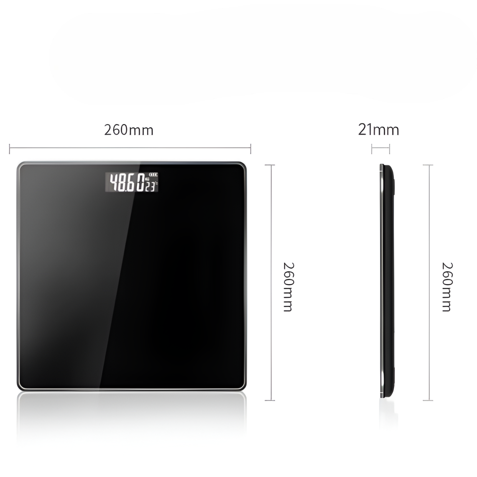 Bascula Digital de Vidrio Templado 180KG Max Black WS39BK