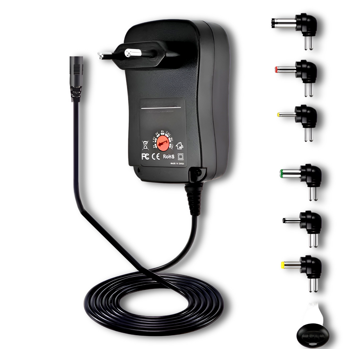 Transformador 12V Regulables 1.2A / 15W + 6 Plug Universales