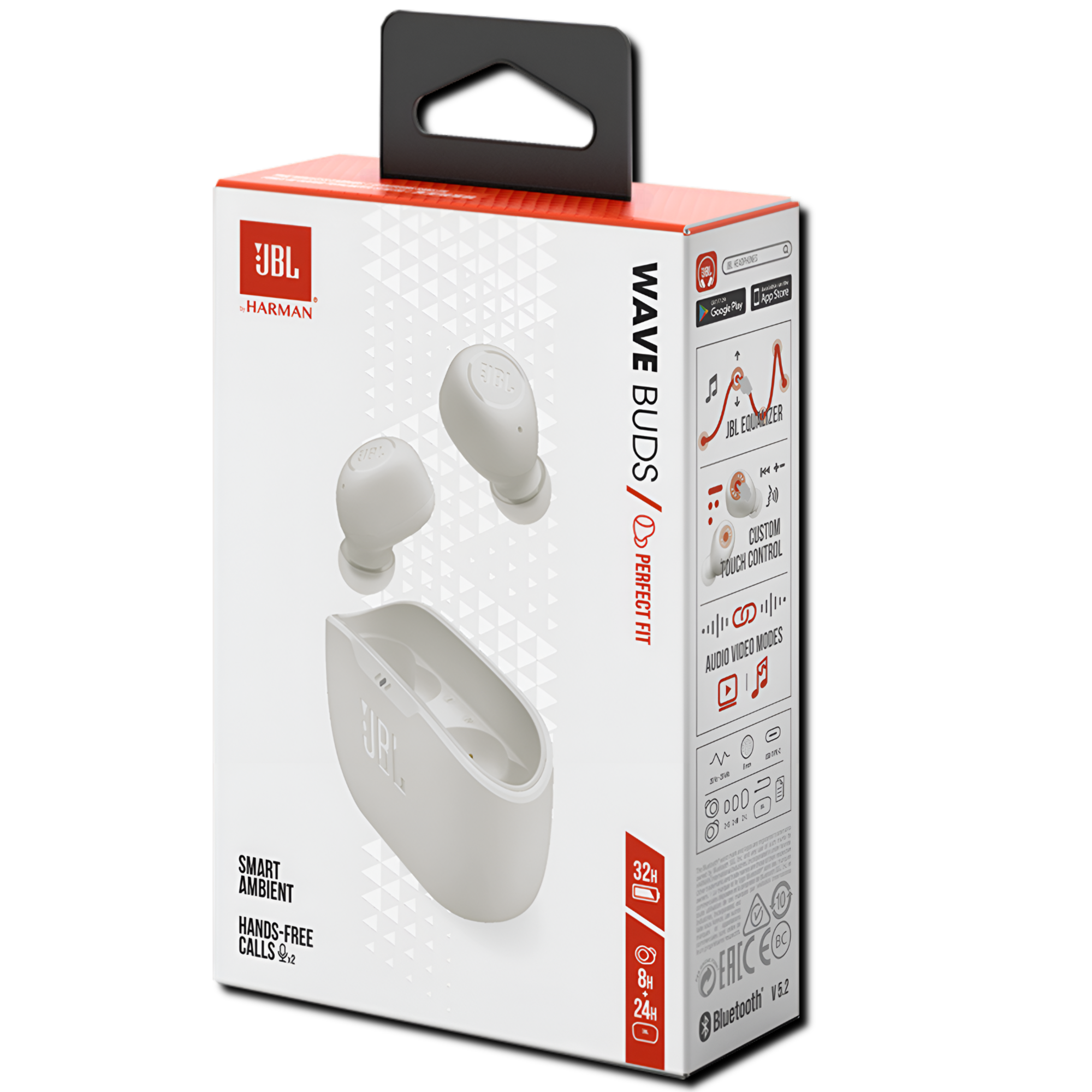 Audífonos JBL Bluetooth TWS Wave Buds Autonomía de 32H White