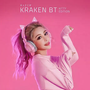 Audifonos Razer Rosado Kraken Bluetooth Kitty Gamer Edition