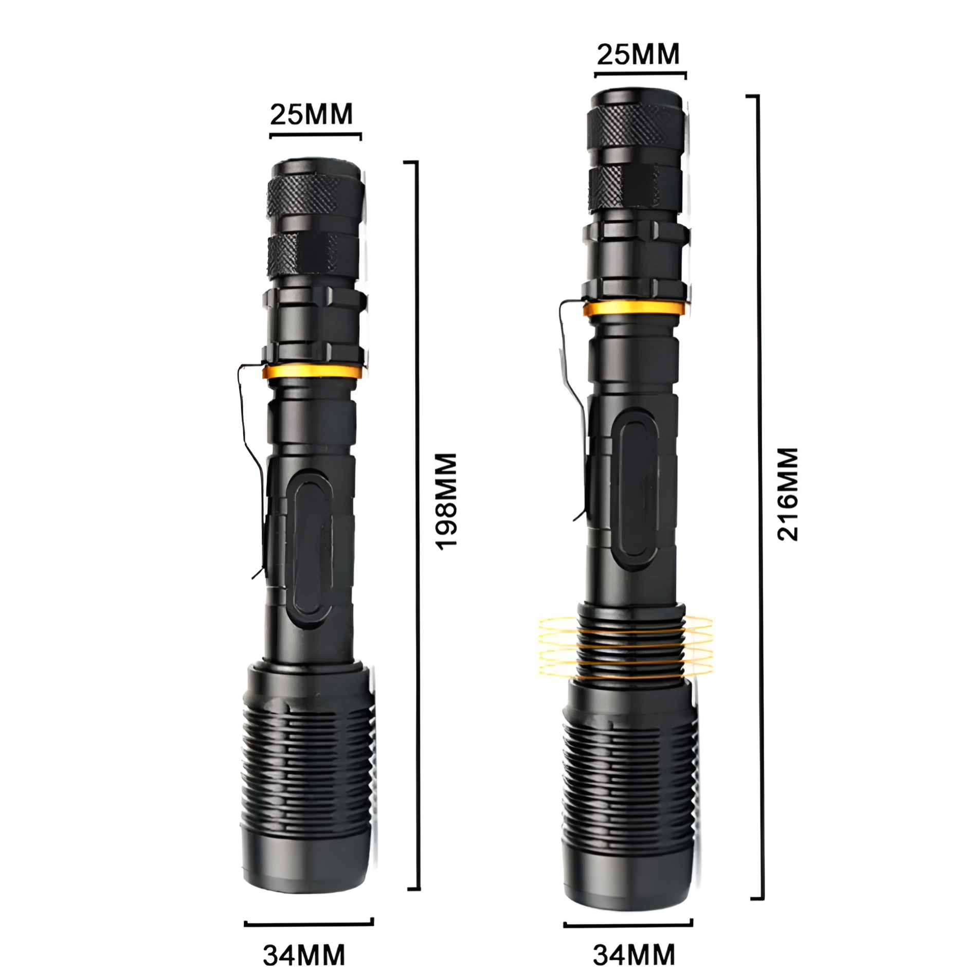 Linterna LED Profesional Multi Uso con Zoom High Power T6