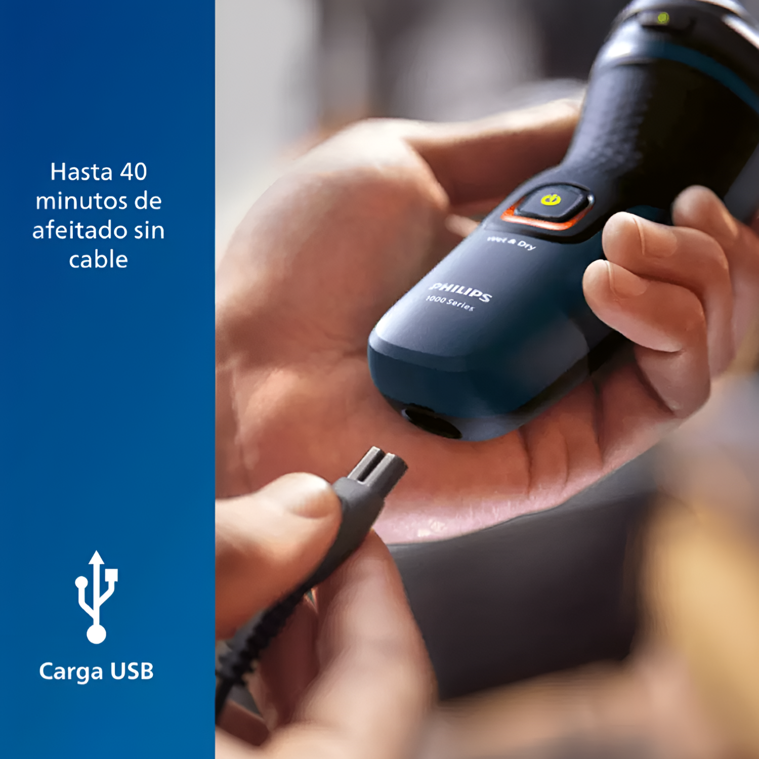 Afeitadora Philips s1151 para uso en Seco y Humedo Carga USB