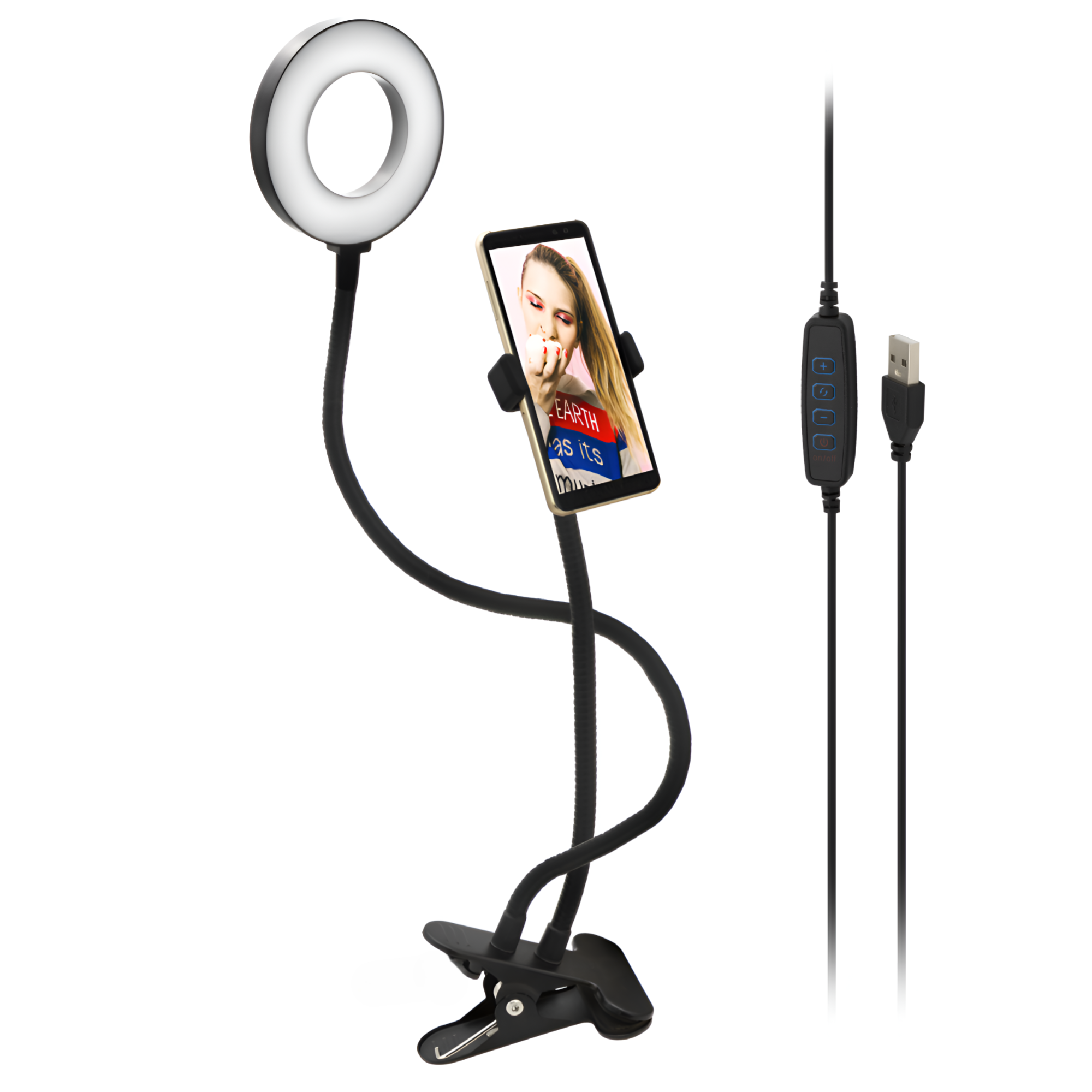 Aro de Luz para Streaming con Soporte Tipo Clip SR134 Pro