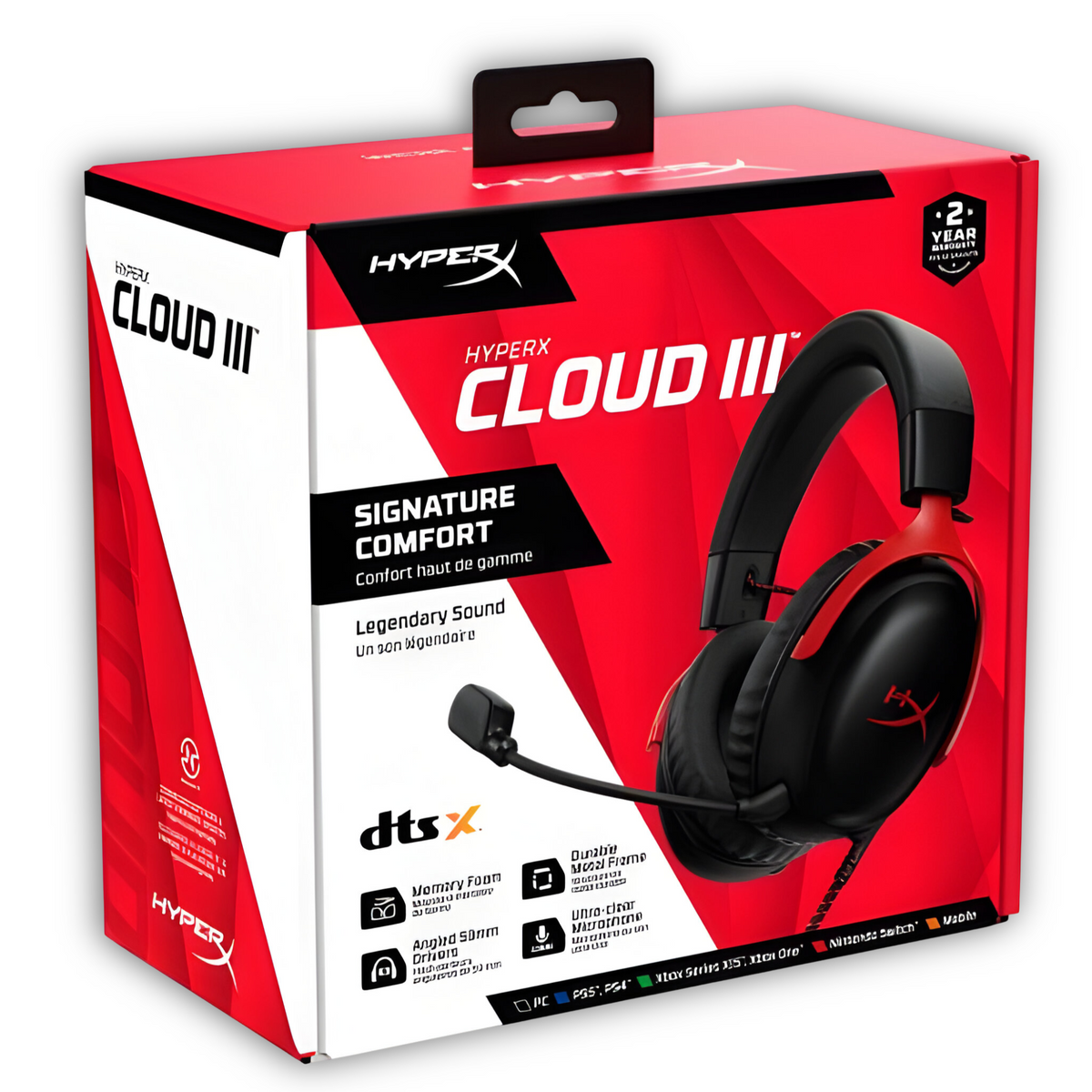 (未使用品)HYPERX CLOUD Ⅲ WIRELESS Audífonos HyperX Cloud III USB Comfort Multiplataformas RED