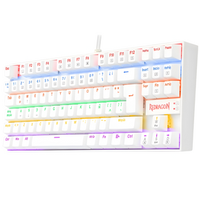 Teclado Gamer Redragon Mecanico Kumara Rgb K552W Pro Blanco
