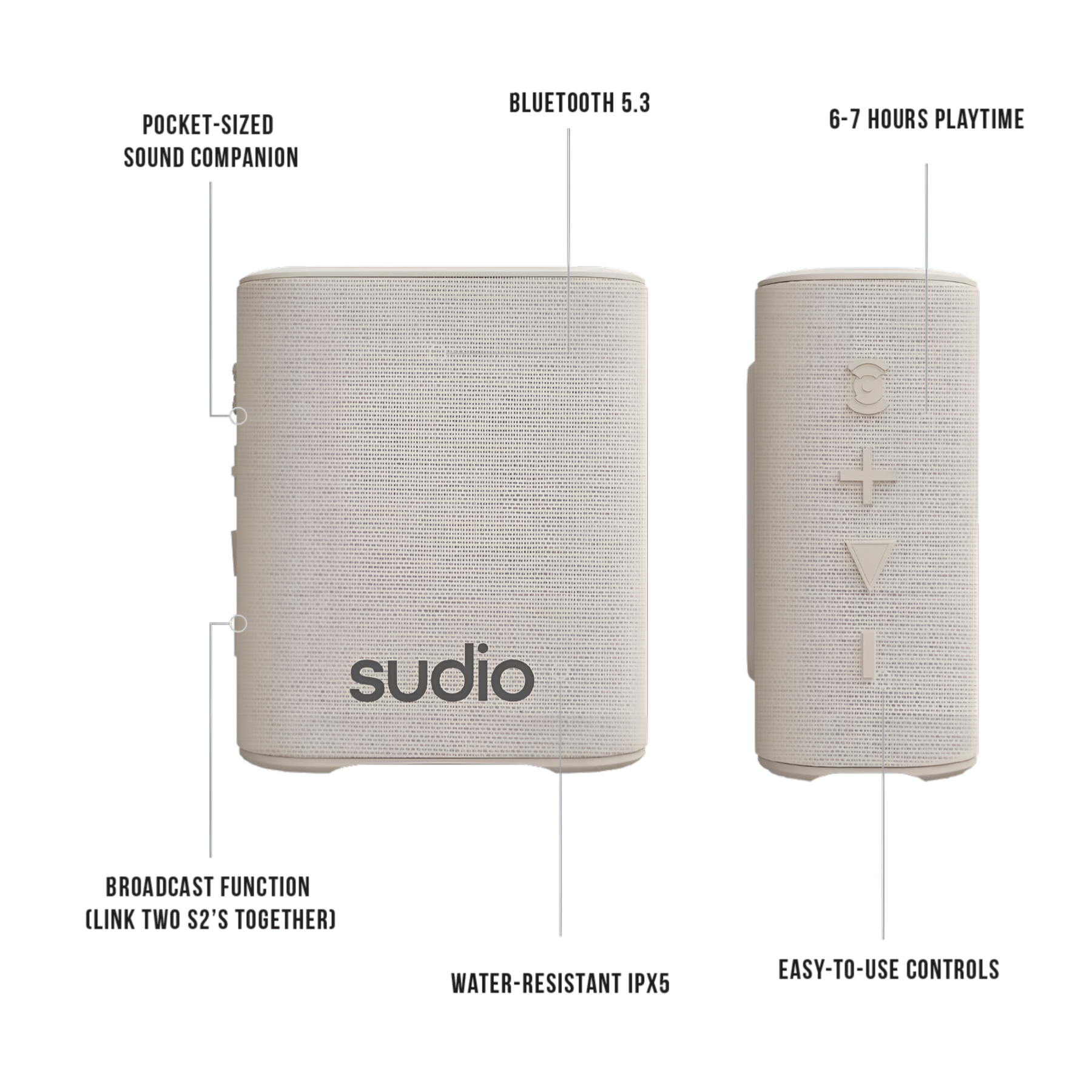 Parlante Sudio Premium S2 TWS Bluetooth White Edition 7H