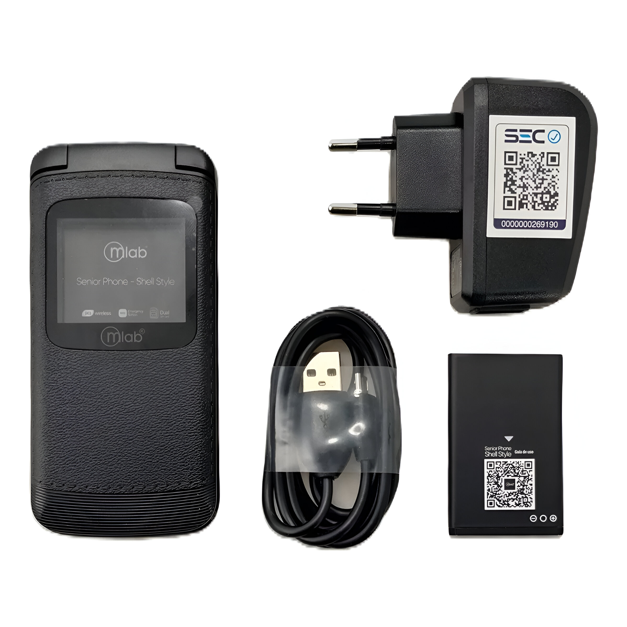 Teléfono Senior 4G de Adulto Mayor con Boton S. O. S MLAB-BK