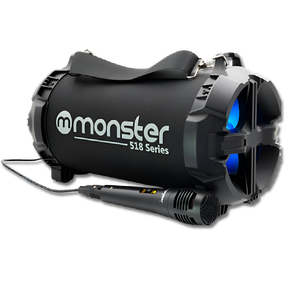 Bazuca Karaoke Monster + Micrófono 518BK Retro-iluminado RGB