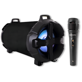 Bazuca Karaoke Monster + Micrófono 518BK Retro-iluminado RGB