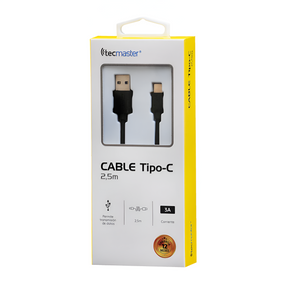 Cable De Datos USB-C a USB-A Multiplataformas 2.5 Metros 3A