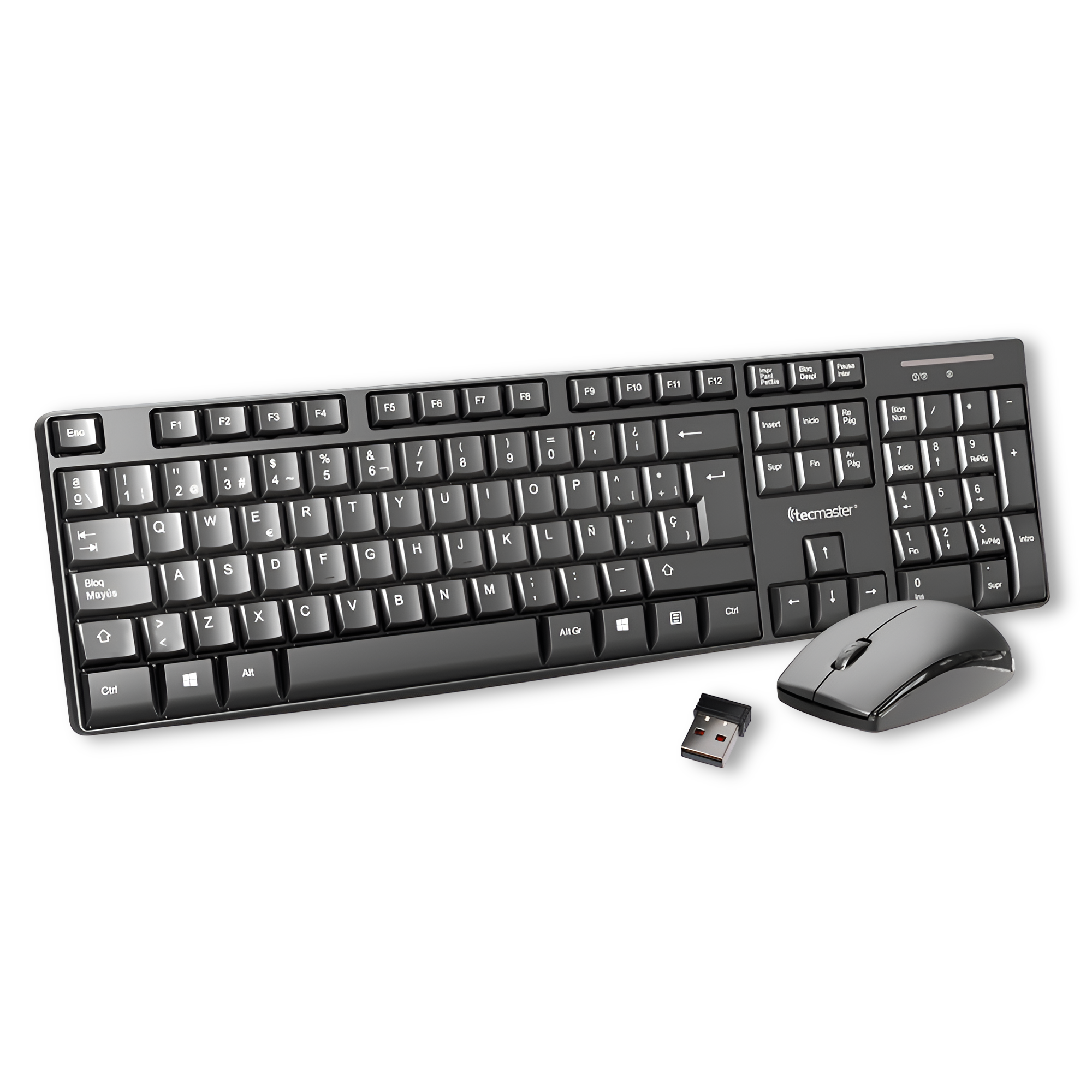 Kit Teclado y Mouse Inalambrico Tecmaster Multimedia 100512
