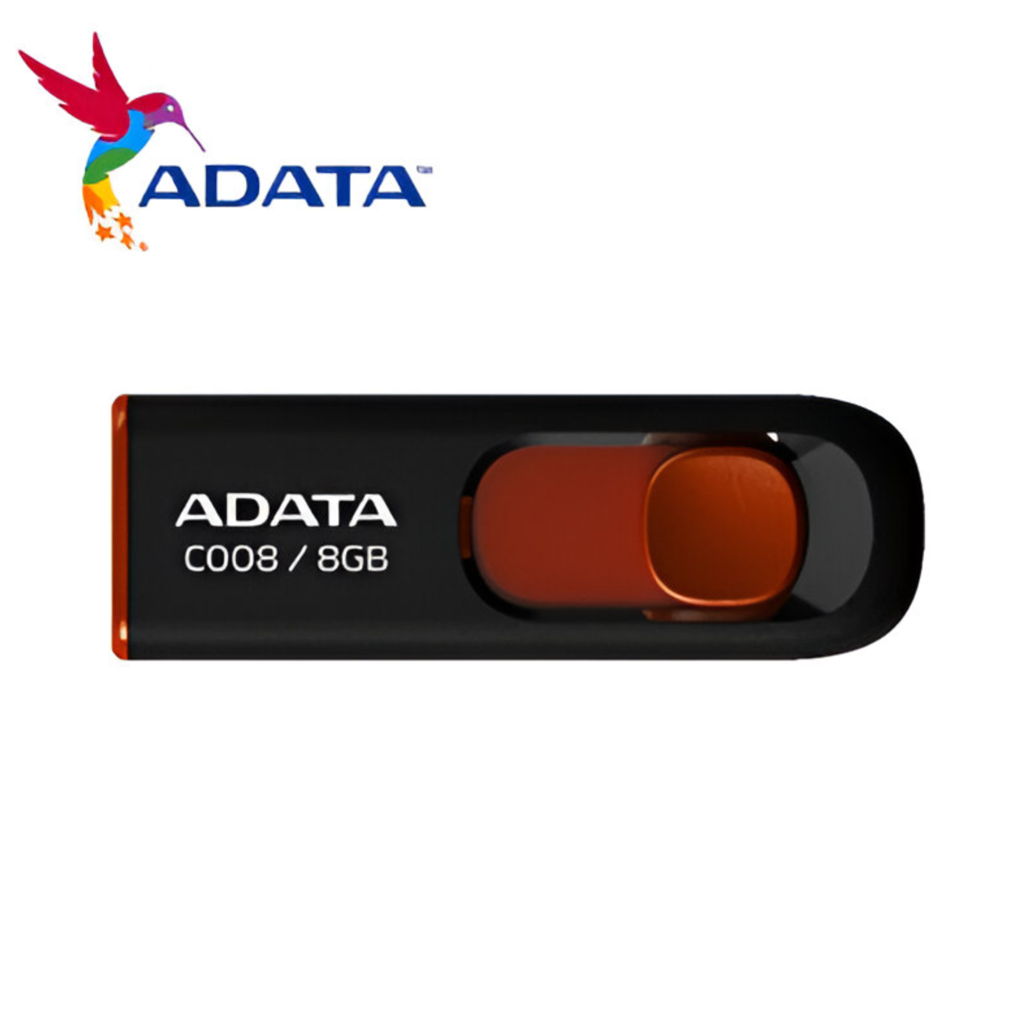 Pendrive ADATA 8 GB USB 2.0 Negro / Rojo - AC008-8G-RKD
