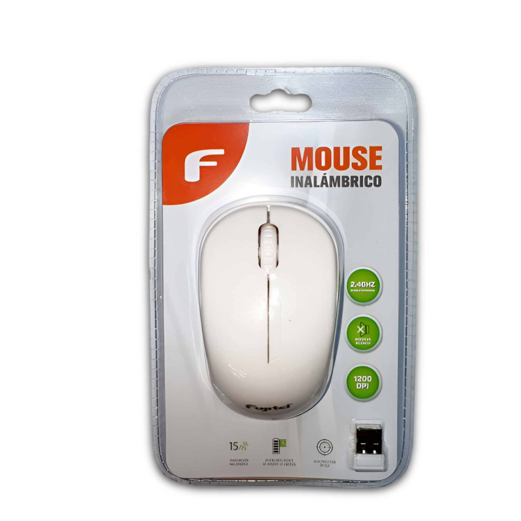 Mouse Inalámbrico Ultra Silencioso 1200DPI Fujitel Blanco