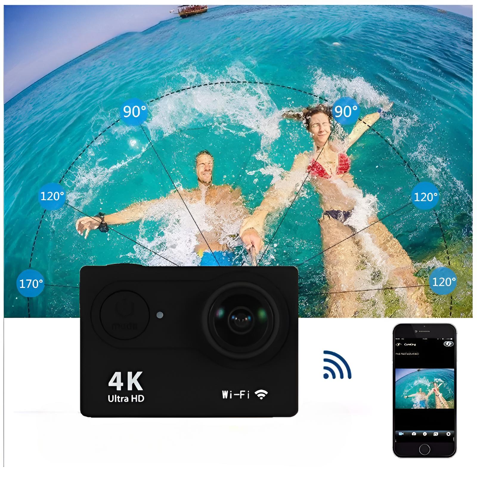 Cámara de Acción Deportiva 4K Waterproof Ultra HD 104K Wifi