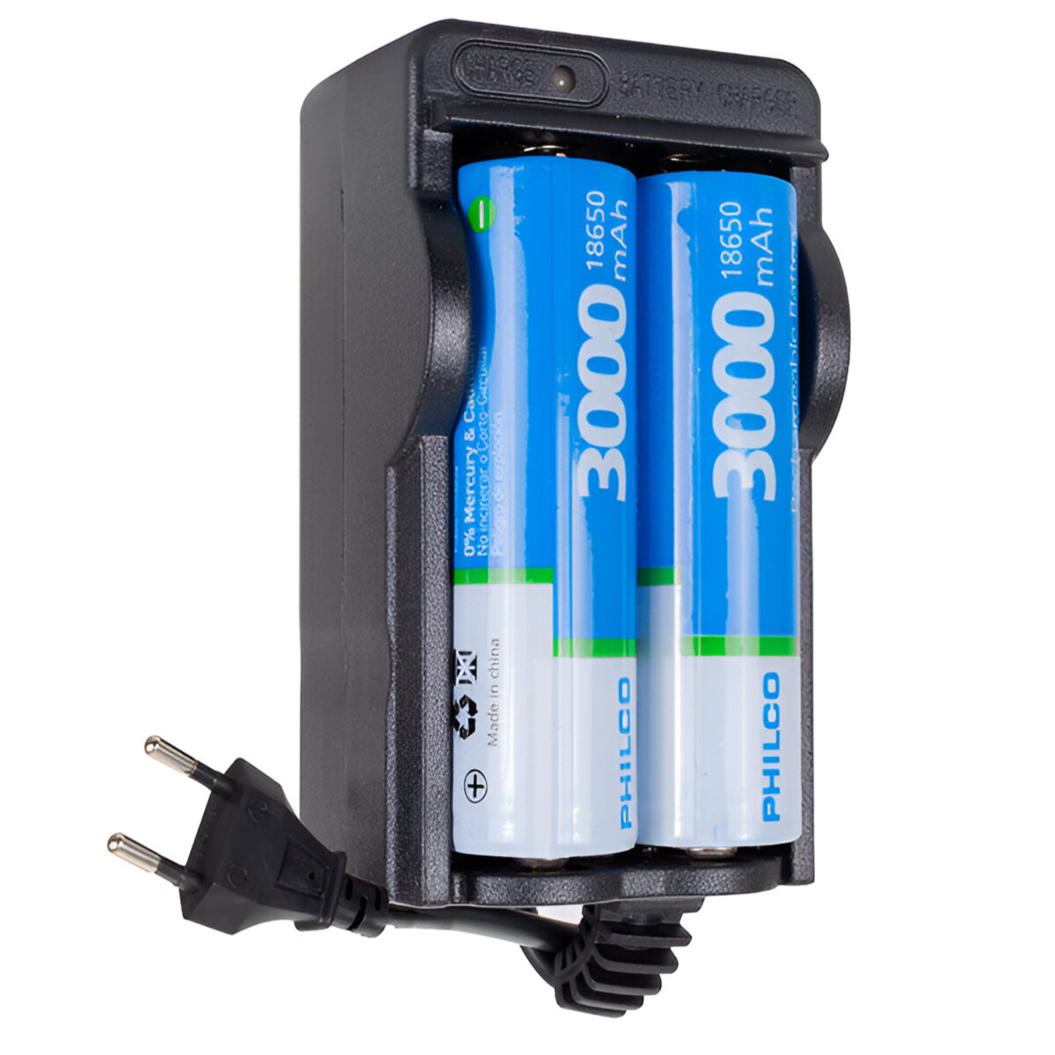 Pack de 2 Baterías 18650 3.000 mAh + Cargador 220V LT15
