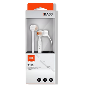 Audífonos JBL T110 Blanco con Manos Libre Tecnología Hi Bass