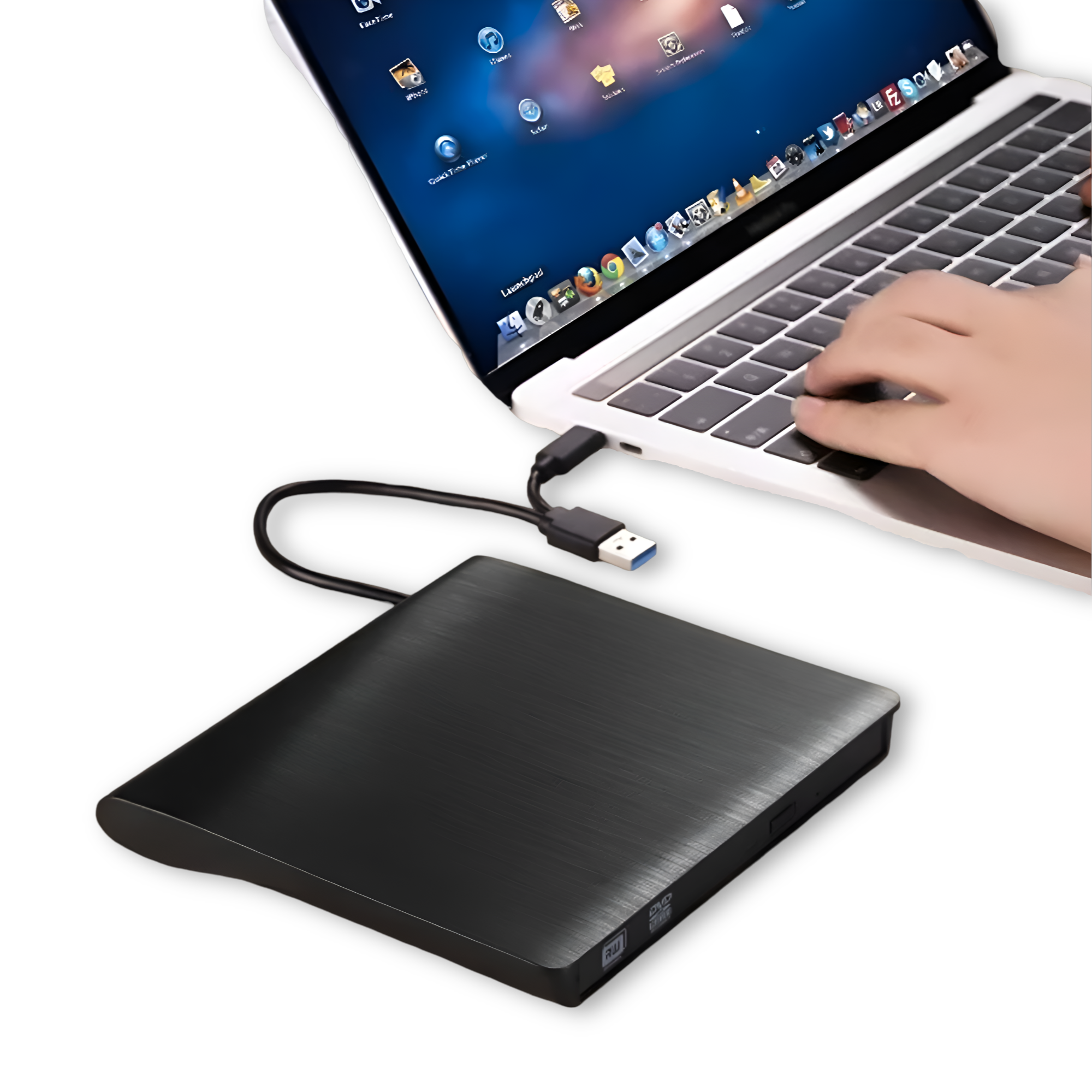 Grabador y Lector Externo de CD/DVD Dual USB / USB-C RD12X