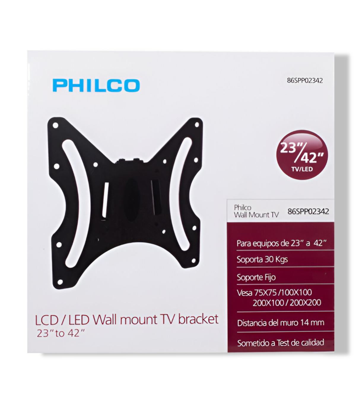 Soporte de Fijo de 23” a 42” Reforzado 30 KG Max 86SPP02342